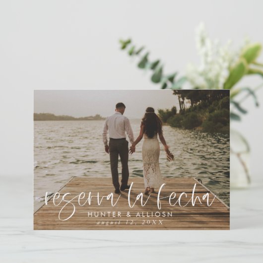 レセルバラフェハモダンフォト招待状 セーブザデート (スタンド正面)