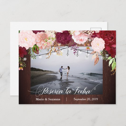 レセルバラフェハ日付木材を保存スペインの 案内ポストカード (正面/裏面)