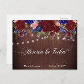 レセルバラフェハ日付海軍スペインのの花を保存 案内ポストカード (正面/裏面)