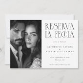 レセルバラフェハ白黒スペインのフォト結婚ズ セーブザデート (正面)