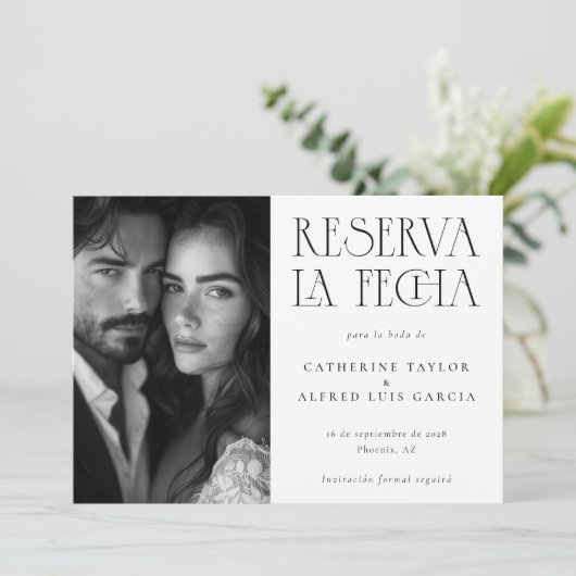 レセルバラフェハ白黒スペインのフォト結婚ズ セーブザデート (スタンド正面)