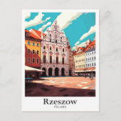 レゼスゾウポーランドアートヴィンテージトラベルイラストレーション ポストカード (正面)