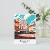 レゼスゾウポーランドアートヴィンテージトラベルイラストレーション ポストカード (スタンド正面)