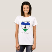 レソトの国旗スウィートハートTシャツ Tシャツ (正面フル)