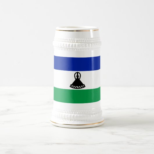 レソトの国旗 ビールジョッキ (中央)