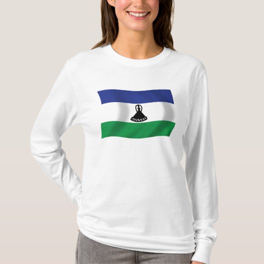 レソトの国旗Tシャツ Tシャツ (正面)