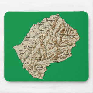 レソトの地図マウスパッド マウスパッド
