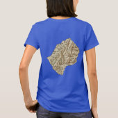レソトの旗と地図のdk Tシャツ (裏面)
