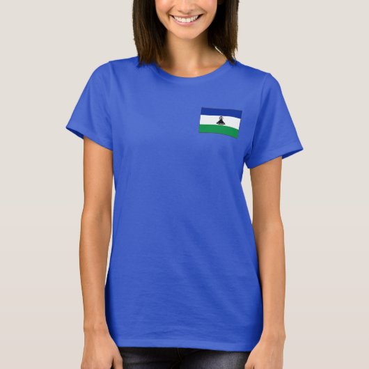 レソトの旗と地図のdk Tシャツ (正面)