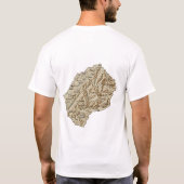 レソトの旗と地図Tシャツ Tシャツ (裏面)