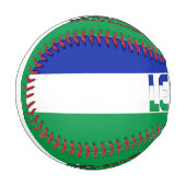 レソト国旗とコート・オブ・アームズ 野球ボール (正面左)