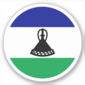 レソト国旗の丸いシール シール (正面)