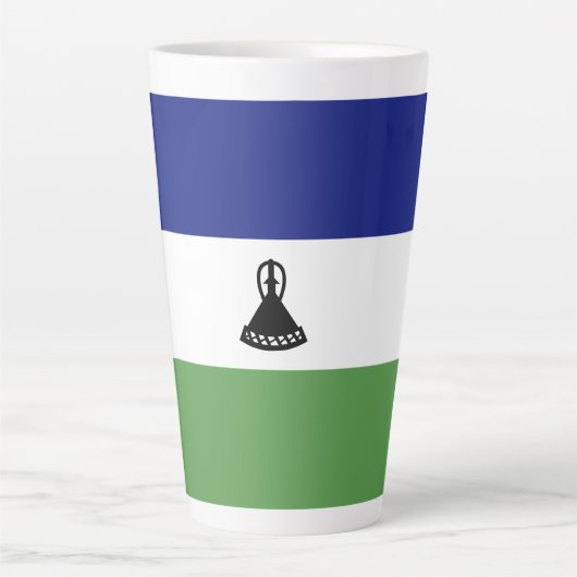 レソト国旗 カフェラテマグ (正面)
