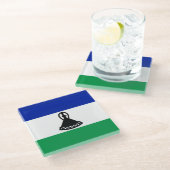 レソト国旗 ガラスコースター (アングル)