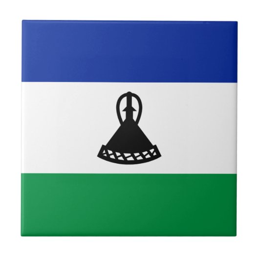 レソト国旗 セラミックタイル (正面)