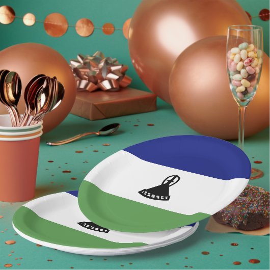 レソト国旗 ペーパープレート (複数)