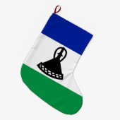 レソト国旗 ラージクリスマスストッキング (正面 (吊り時))