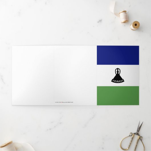 レソト国旗 三つ折りカード (外部)