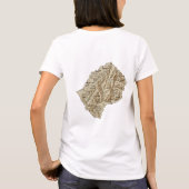 レソト国旗+地図+文字Tシャツ Tシャツ (裏面)