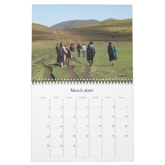 レソト2026 カレンダー (3月 2026)