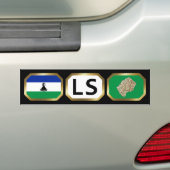 レソト 国旗 地図 コード バンパーステッカー (車上)