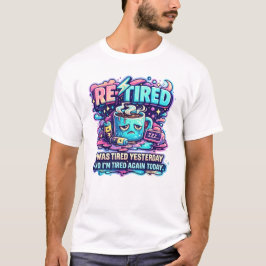 レタイアード ユーモラス コーヒー愛好家 レトロタイポグラフィ Tシャツ