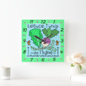 レタスおもしろいターニップタイム野菜パン漫画 スクエア壁時計 (ホーム)