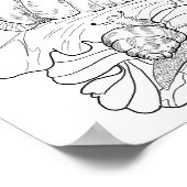 レタスにハッピースカタツムリのリースアートカラーリングページ ポスター (角)