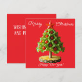 レタスの葉のクリスマスツリー、カスタム シーズンカード (正面/裏面)