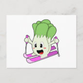 レタスはスキーとスキーヤー ポストカード (正面)