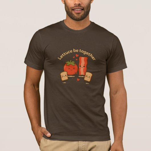 「レタスは一緒にいよう」Tシャツ - 面白い＆可愛い Tシャツ (正面)