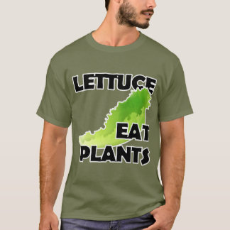 レタスは植物-ビーガンのTシャツ--を食べます Tシャツ
