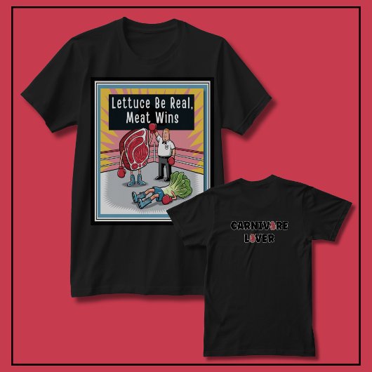 レタスは肉実在に肉食おもしろいで勝つ Tシャツ