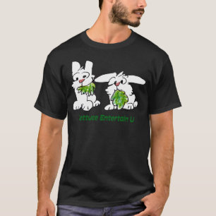 レタスはUの漫画のウサギを心に抱きます Tシャツ