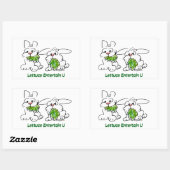 レタスはUアニメのウサギを楽しむ 長方形シール (シート)