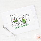 レタスはUアニメのウサギを楽しむ 長方形シール (封筒)