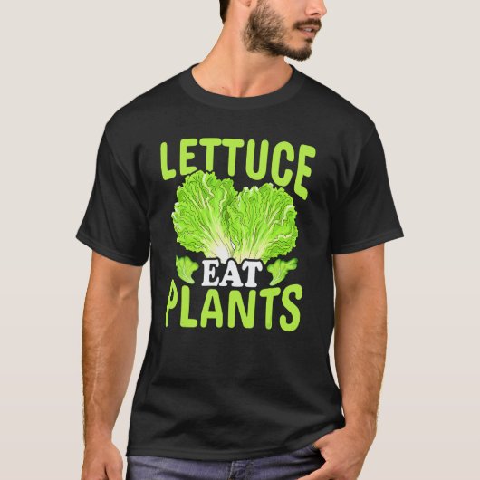 レタスを食べよう ヴィーガン ベジタリアン フード Tシャツ (正面)