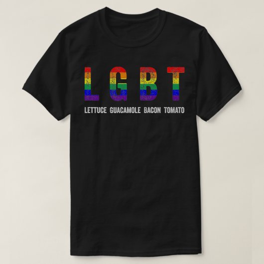 レタスグアカモールベーコントマトおもしろいLGBT動物 Tシャツ (デザイン正面)