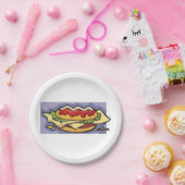 レタスチーズサンドイッチとソース ペーパープレート (パーティー)