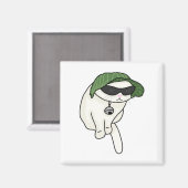 レタスハットキャットミーム マグネット (正面/裏面)