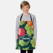 レタス幾何パカラフルタパーソナライズされたーン エプロン (着用した状態)