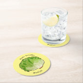 レタス漫画イラストレーション ラウンドペーパーコースター (インサイチュ)