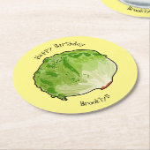 レタス漫画イラストレーション ラウンドペーパーコースター (アングル)