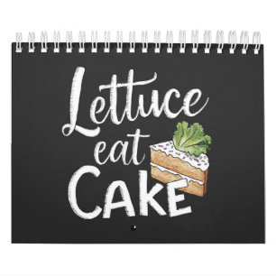 レタス食べケーキグルメプリントおもしろい – ケーキ&サラダ カレンダー