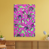 レタス・グリーン・オン・パープル キャンバスプリント (インサイチュ (リビング))