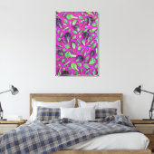 レタス・グリーン・オン・パープル キャンバスプリント (インサイチュ (寝室))