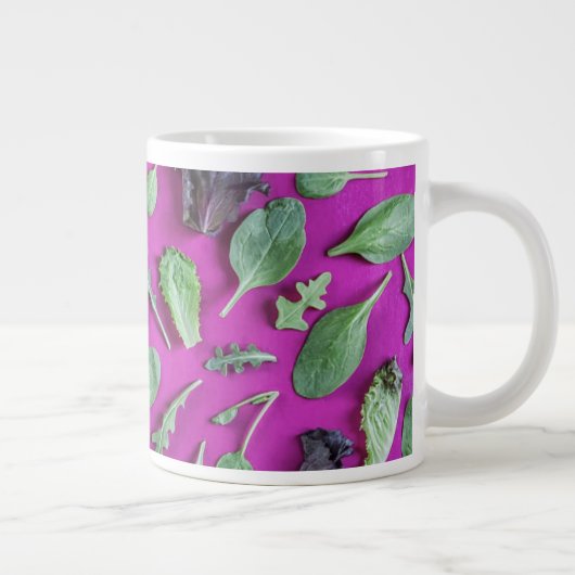 レタス・グリーン・オン・パープル ジャンボコーヒーマグカップ (右)