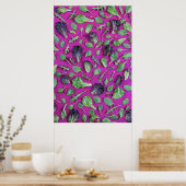 レタス・グリーン・オン・パープル ポスター (キッチン)