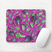 レタス・グリーン・オン・パープル マウスパッド (マウス)