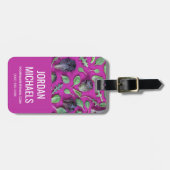 レタス・グリーン・オン・パープル |名前の追加 ラゲッジタグ (正面横)